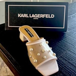 **NEW**Karl Lagerfeld-White-Pearl sandals!